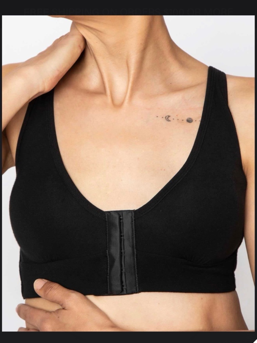 ANAONO Rora Recovery Front Closure Bra Size XXL/40 Post-Surgery black color soft